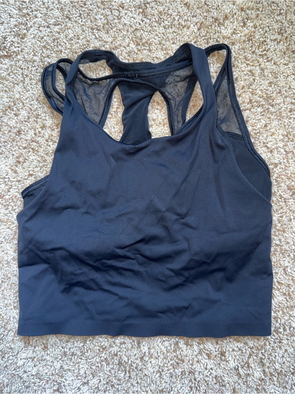 Lululemon Black Seamless Racerback Crop Tank